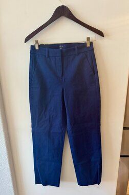 J.Crew Kallie Pant Navy Blue Cropped Slim Fit Womens Size 2